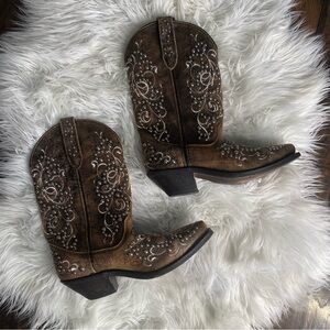 Embroidered Brown Western Boots Rockin Country Women 6.5